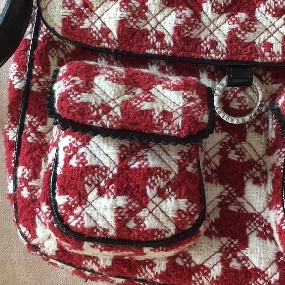 Vera Bradley red/white/ black shoulder bag - Picture 3 of 10